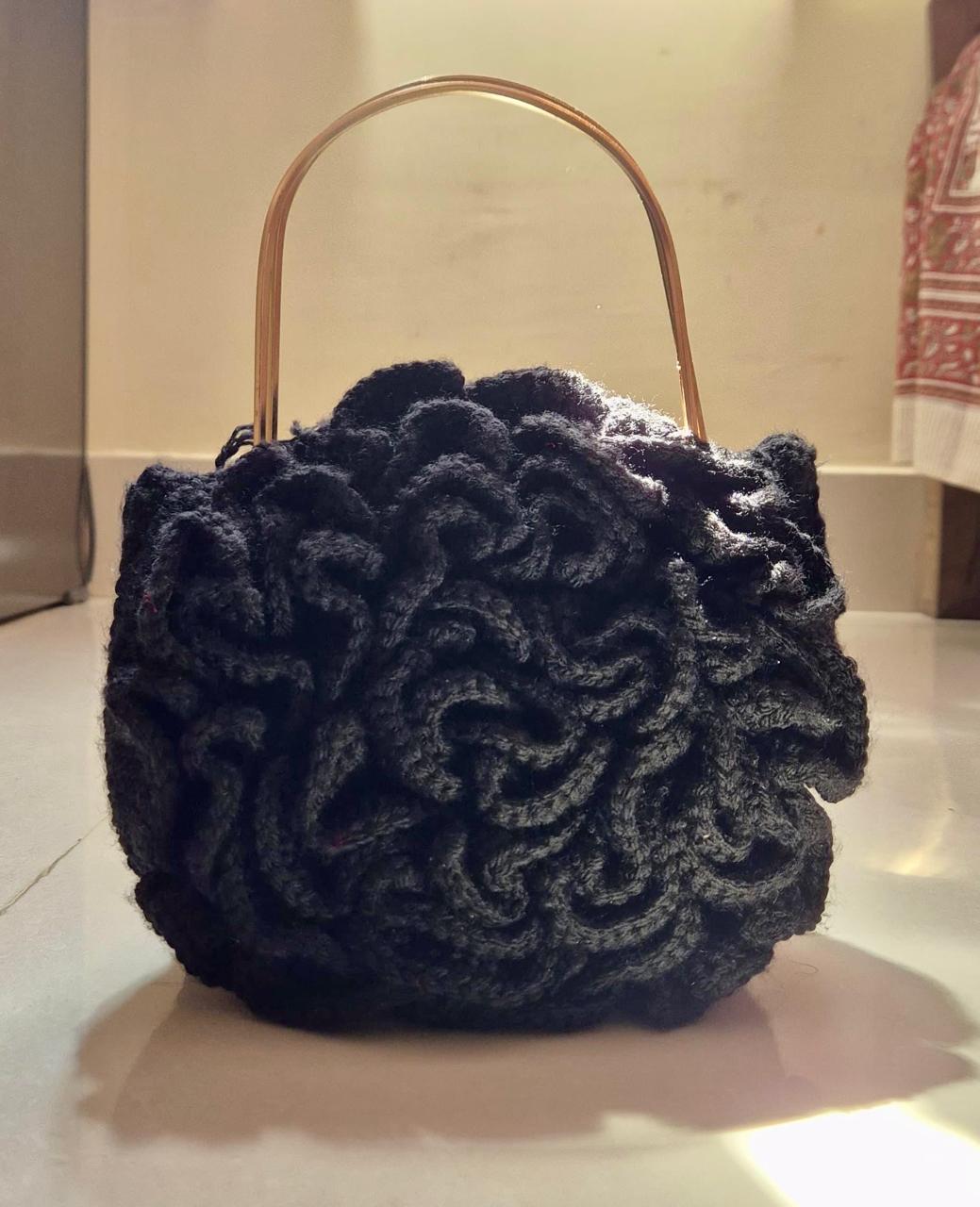 Handmade Crochet Rose Bag