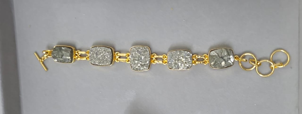 Exclusive Pyrite Bracelet (with 5 superior quality pyrite stones)