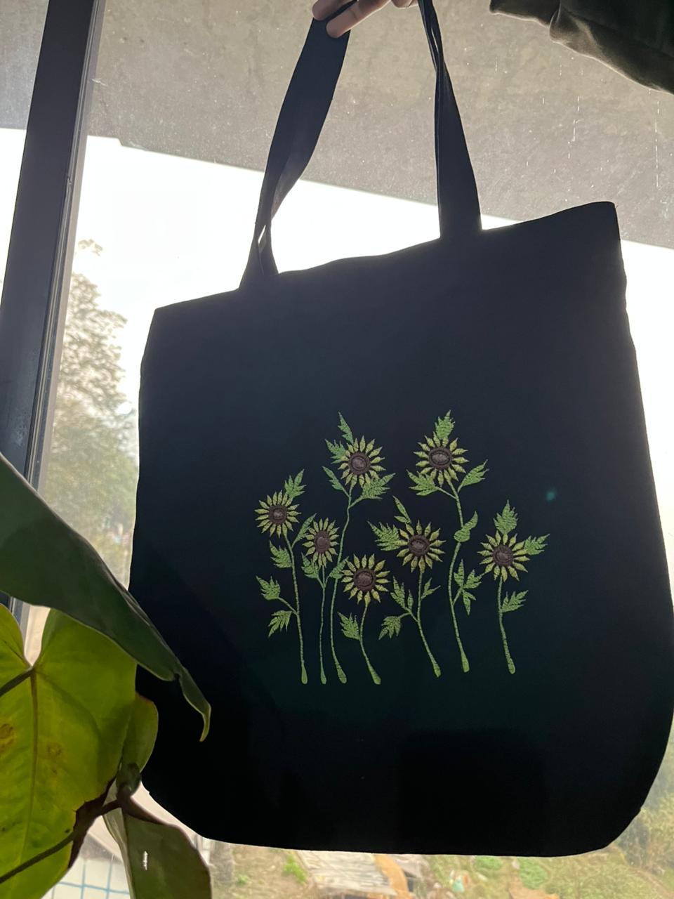 Handmade Embroidered Canvas Tote Bag