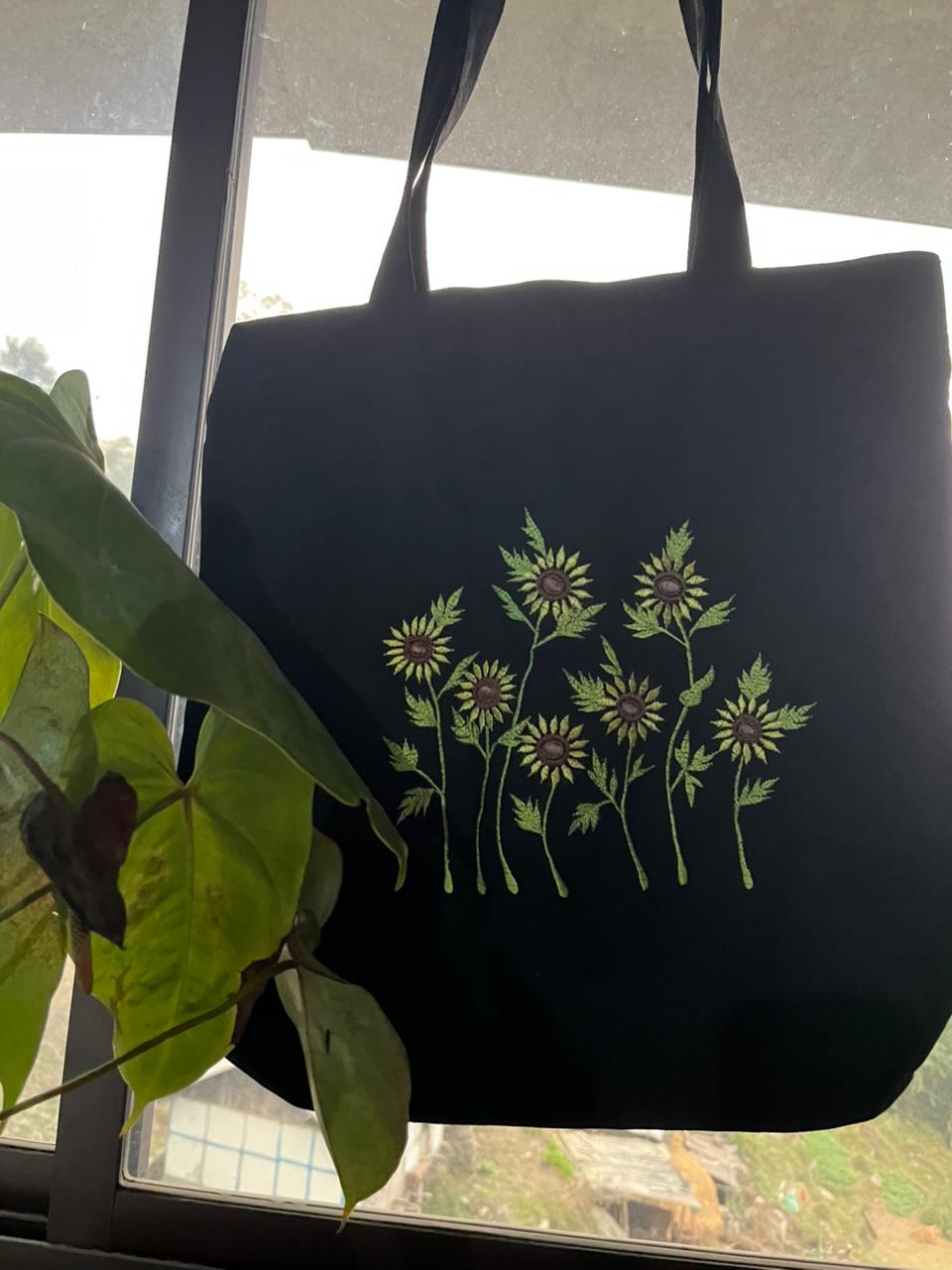 Handmade Embroidered Canvas Tote Bag