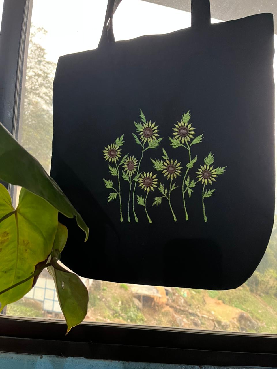 Handmade Embroidered Canvas Tote Bag