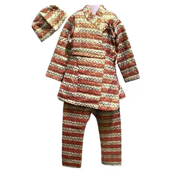 Traditional Nepali Kids Boy's Dhaka Dawra Surwal Set – Multiple Colors Available