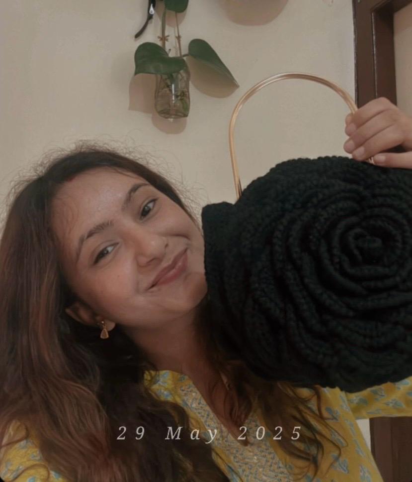 Handmade Crochet Rose Bag